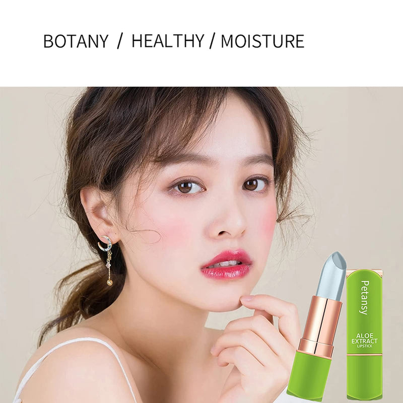 [Australia] - Petansy 4 Pack Aloe Vera Lipstick , Lips Moisturizer Long Lasting Nutritious Lip Balm Magic Temperature Color Change Lip Gloss-Set(E) 