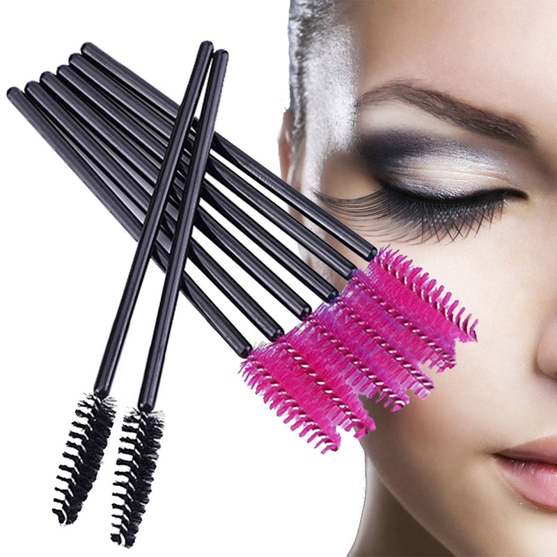 [Australia] - GoWorth 200 PCS Disposable Eyelash Mascara Brushes Makeup Brush Wands Applicator Makeup Kits(Rose Red & Black)… 200 Red & Black 