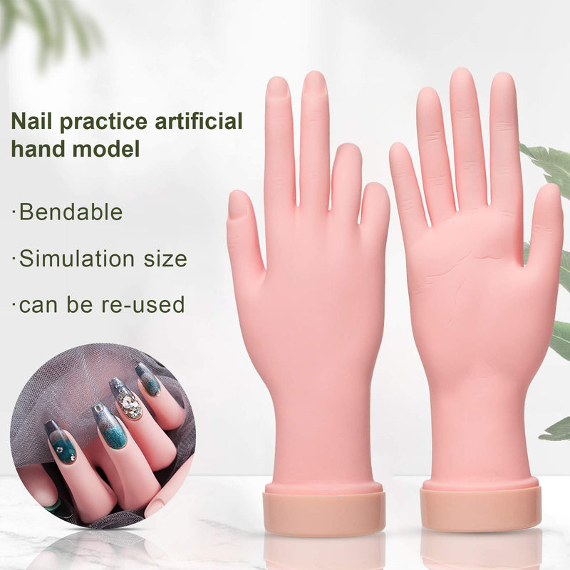 [Australia] - AORAEM Nail Trainning Hand Flexible Soft Practice Plastic Mannequin Hand Nail Art Trainer Manicure Practice Hand Tool 