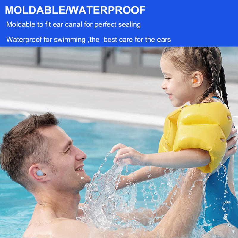 [Australia] - Reusable Super Soft Noise Reduction Silicone Ear Plugs, 35dB Highest NRR, Waterproof Noise Cancelling Ear Plugs for Sleeping, Swimming, Shooting, Airplanes, Concerts, Mowing (Blue) Blue 