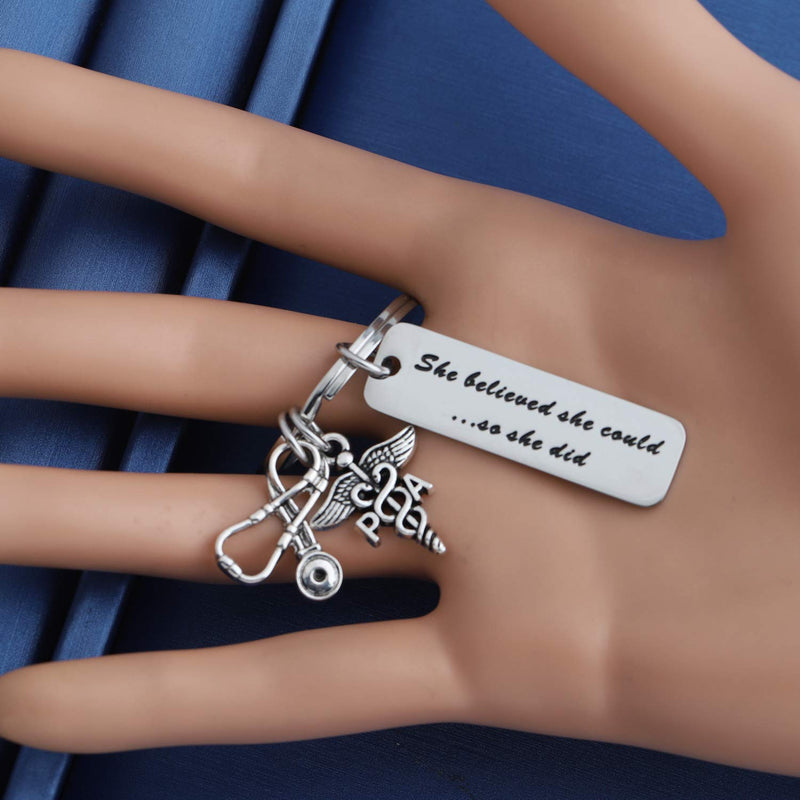 [Australia] - MYOSPARK Physician Assistant Gift She Believed She Could So She Did PA Keychain Medical School Graduation Gift PA Gift 