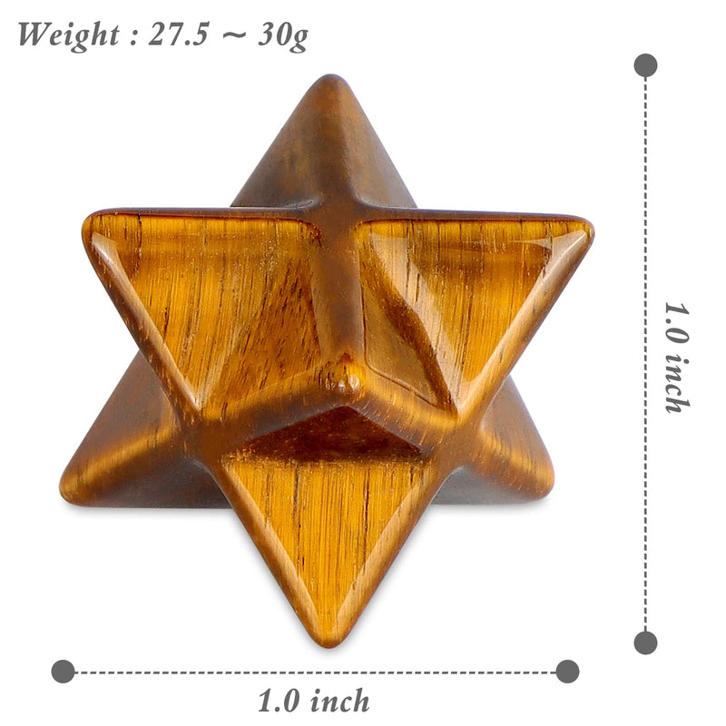 [Australia] - Hxswkk Tiger Eyes Crystal Merkaba Stars Hand Carved Gemstones Therapy for Reiki Spiritual Energy Gifts 1inches 
