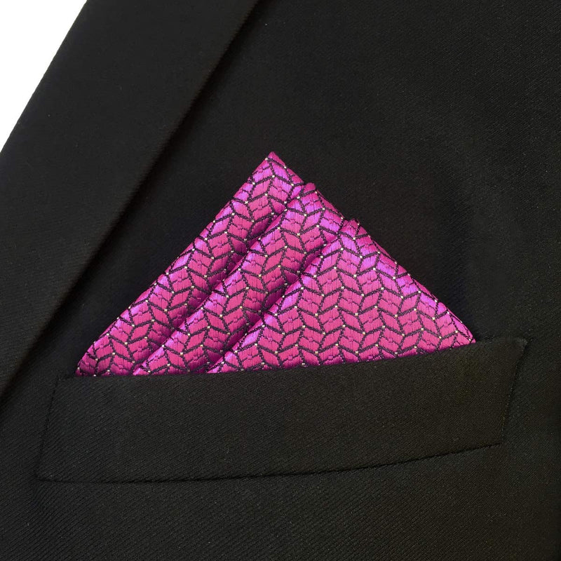 [Australia] - S&W SHLAX&WING Fushia Neckties for Men Silk Tie with Pocket Square Purple 12.6"x12.6" Matching Pocket Square Only 