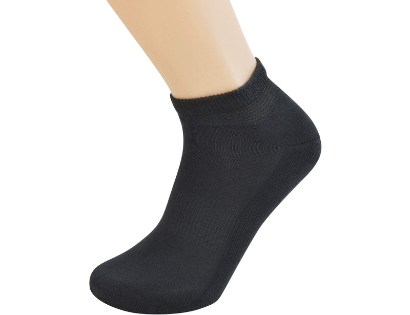 [Australia] - Yomandamor Mens Cotton Diabetic Low Cut Socks with Seamless Toe,5 Pairs 9-11 5 Pairs Black 