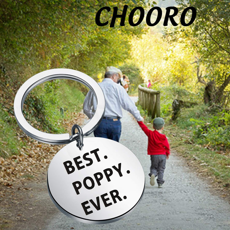 [Australia] - CHOORO Papa Gift Best Poppy Ever Keychain Poppy Gift Grandpa Gift Grandfather Gift 