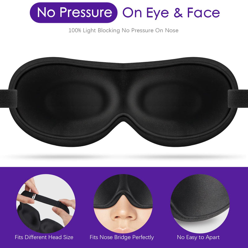 [Australia] - SLIJAR 3D Eye Mask Comfortable and Lightweight Sleep Mask for Side Sleepers Breathable Blackout Sleeping Mask with Adjustable Strap Travel Accessories Essentials 