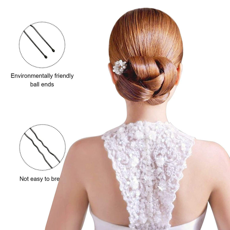 [Australia] - Black Hair Pins,Bobby Pins U shape Hair Bun Pins Bun Pins Hair Clips Hair Grips for Women Hair Styling Pins 50 Pieces Ideal for All Hair Types (6 cm/2.36 Inch) BIack-U 