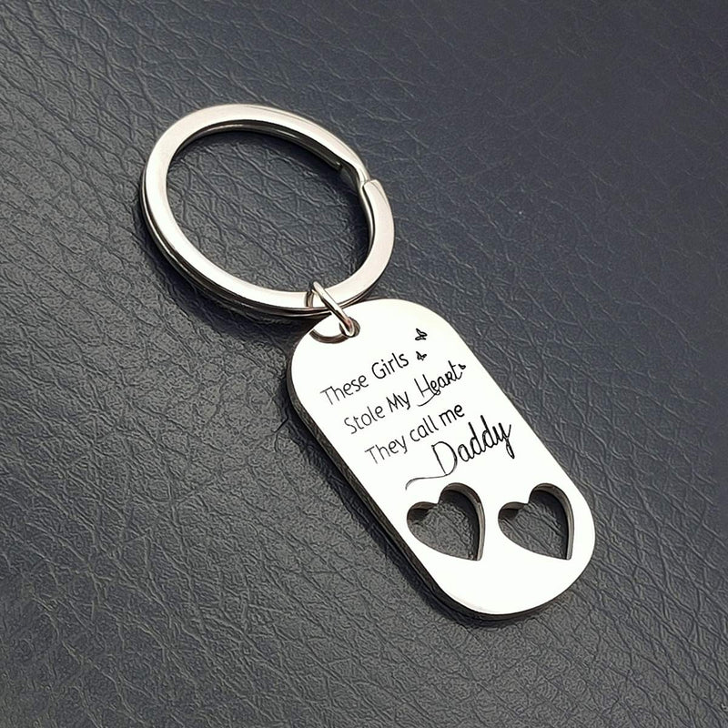 [Australia] - HOFOYA Daddy Mommy Daughter Keychain Neckalce Set 2/3/4,Daddy's Girl Mama's World Key Ring,These Girls Stole My Heart They Call Me Daddy Mommy,Charms & Pendants Jewelry Gift for Dad Mom and Kids. HFY_KEYC_Heart2 