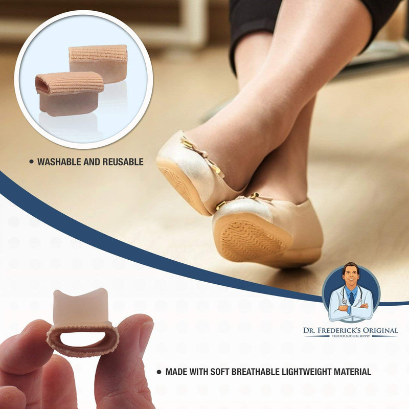 [Australia] - Dr. Frederick's Original 2 Piece Fabric Toe Separators - Bunion Relief Toe Spacer Set - 1 Pair Fabrigrip Toe Protectors - For Men & Women 
