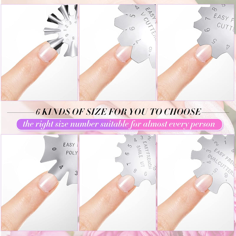 [Australia] - 6 Pieces French Smile Line Cutter Tools Stainless Steel Manicure Edge Trimmer Templates, 3 Pieces Nail Gel Polish Painting Nail Art Design Brush Pen and Stainless Steel Cuticle Remover Cutter Silver 