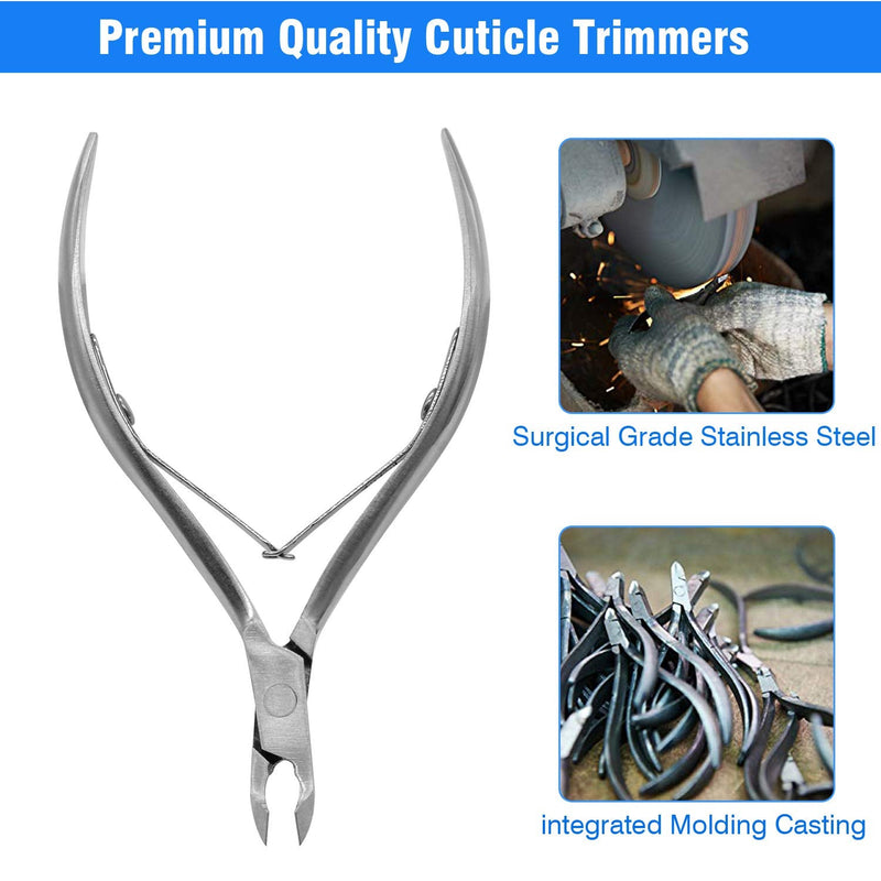 [Australia] - Cuticle Trimmer Cuticle Nippers,Professional Stainless Steel Cuticle Cutter Cuticle Remover,Pedicure Manicure Tools for Fingernails and Toenails Silver 