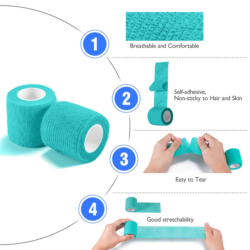 [Australia] - Keilend 24PCS Self Adherent Cohesive Bandages 2‘’ x 5Yards, Stretch Tape for Ankle Sprains, Wrist Swelling &Tattoo，Mix Colors 24Pcs-Mix 