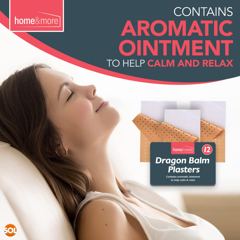 [Australia] - 12pk Dragon Balm Plasters | 12 x 15cm Adhesive Heat Patches to Soothe Back Pain, Neck, Shoulder, & Muscle Pain Patches | Knee Patches for Arthritis | Topical Knee Patches Self Adhesive Heat Patch 