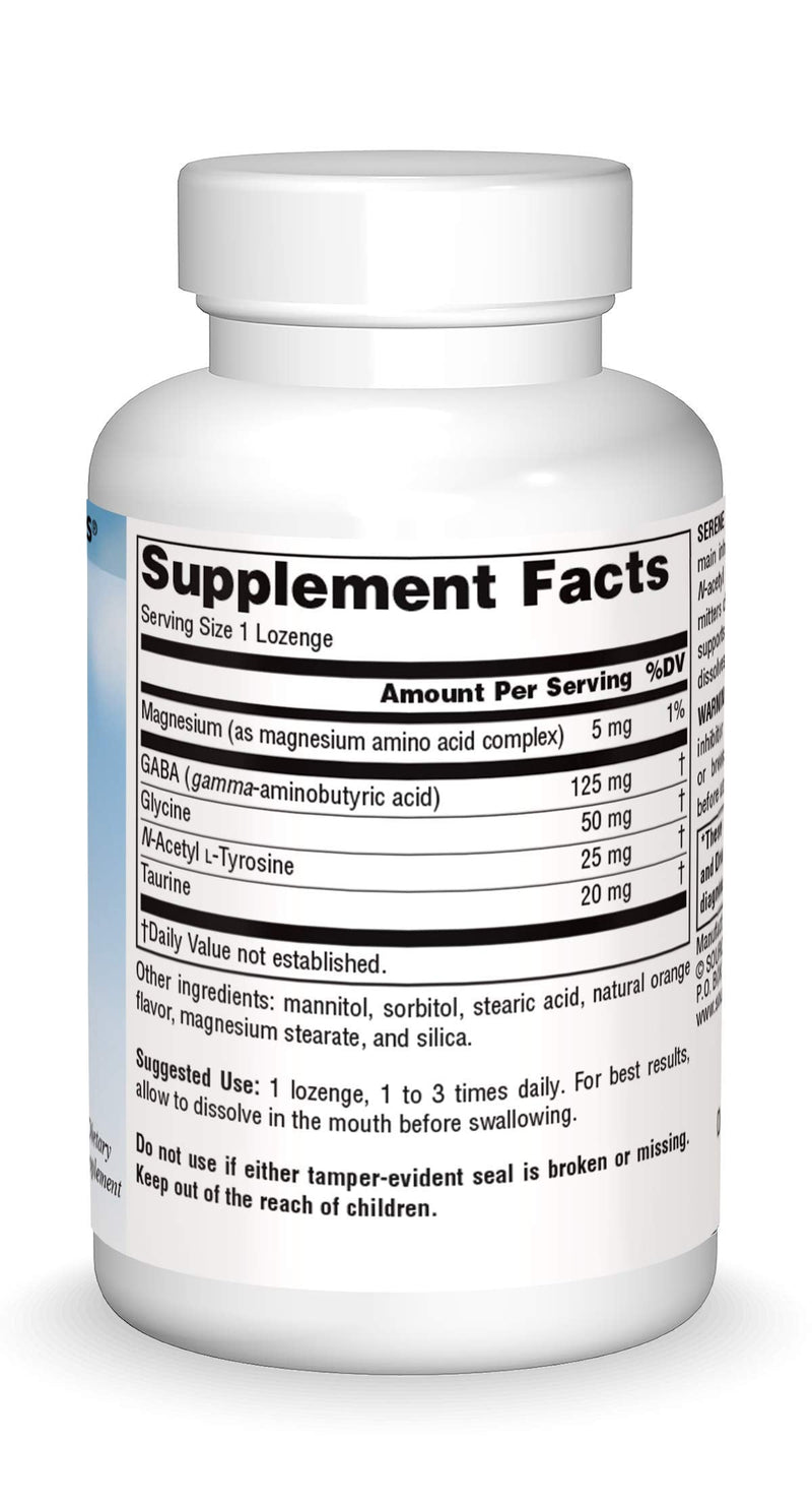[Australia] - Source Naturals Serene Science, GABA Calm - Supports A Calming Mood, Quick Dissolving Orange Flavor - 30 Lozenges 