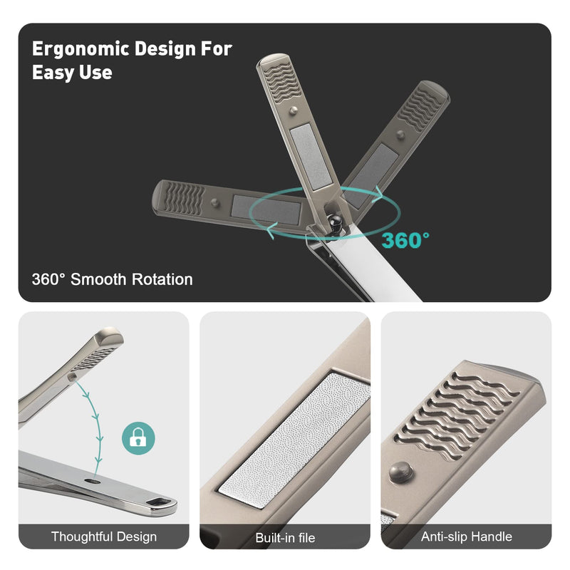 [Australia] - BEZOX Nail Clipper, Ultra Sharp Stainless Steel Toenail Clipper Set with Tin Case, 2 PCS Nail Clipper Set for Men and Women for Thick and Ingrown Nails 