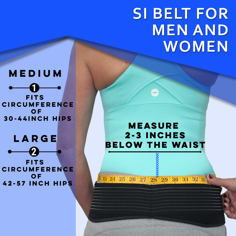 [Australia] - EverRelief SI Belt Hip Brace- Sacroiliac Joint Support for Men & Women-Fully Adjustable Sciatica Brace Relieves Back, Pelvic & Hip Pain-Large Large (Pack of 1) 