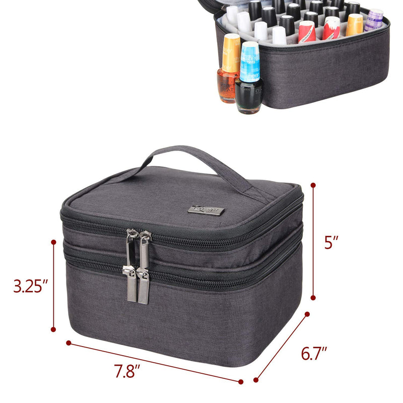 [Australia] - Luxja Nail Polish Carrying Case - Holds 20 Bottles (15ml - 0.5 fl.oz), Double-layer Bag for Nail Polish and Manicure Tools, Black Hold 20 Bottles(15ml) 