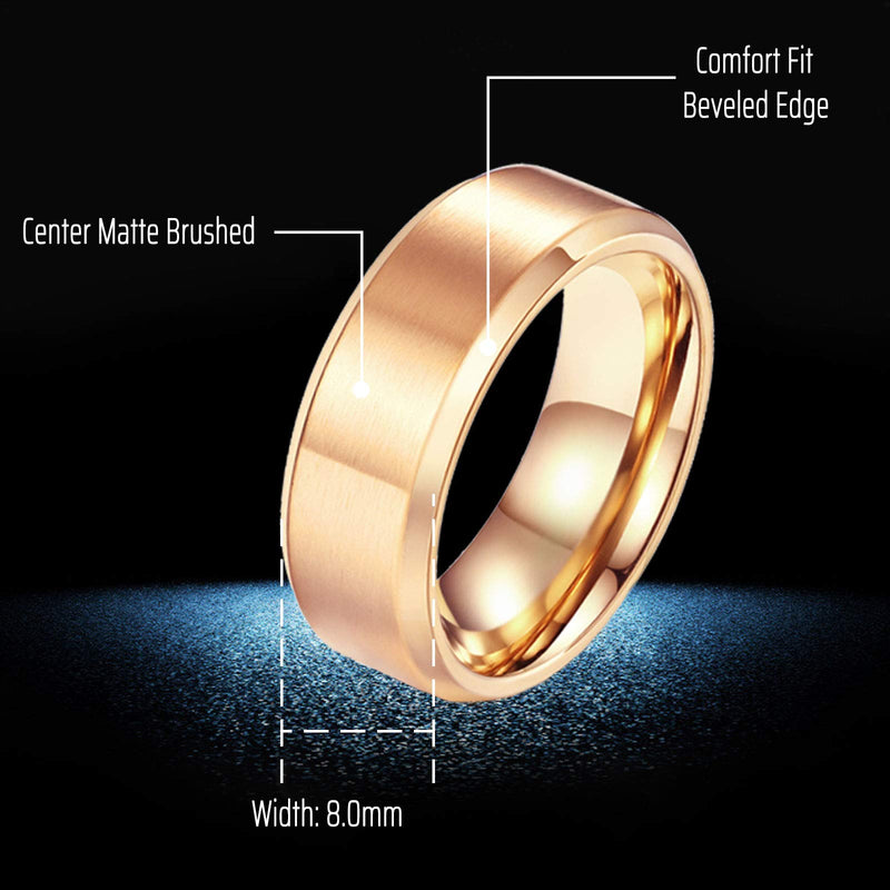 [Australia] - Ahloe Jewelry 1.7Ct Cz 18k Rose Gold Wedding Ring Sets for Him and Her Women Men Titanium Stainless Steel Bands Couple Rings Women's Size 10 & Men's Size 10 