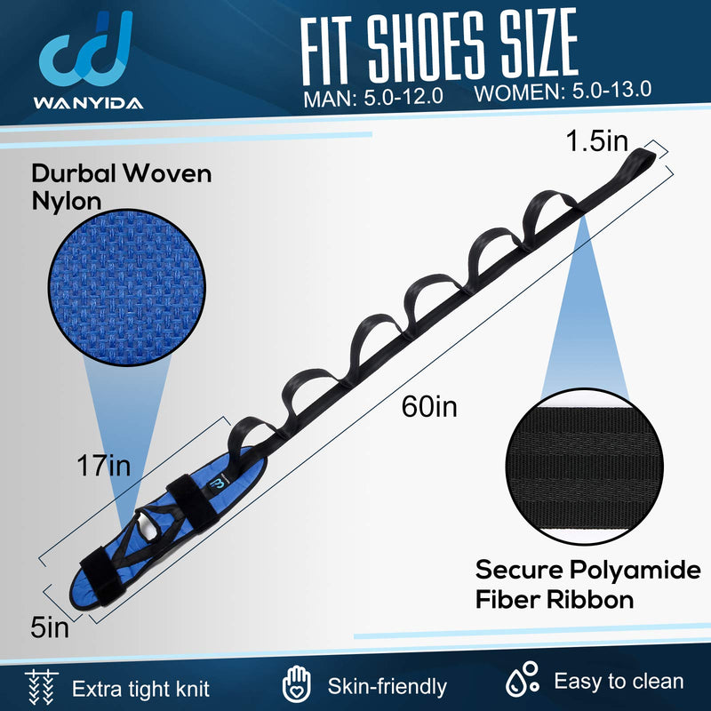 [Australia] - Foot and Calf Stretcher for Plantar Fasciitis, Achilles Tendonitis, Heel Spurs, Drop Foot. Yoga Stretching Strap for Leg, Thigh and Hamstring (Blue) Blue 