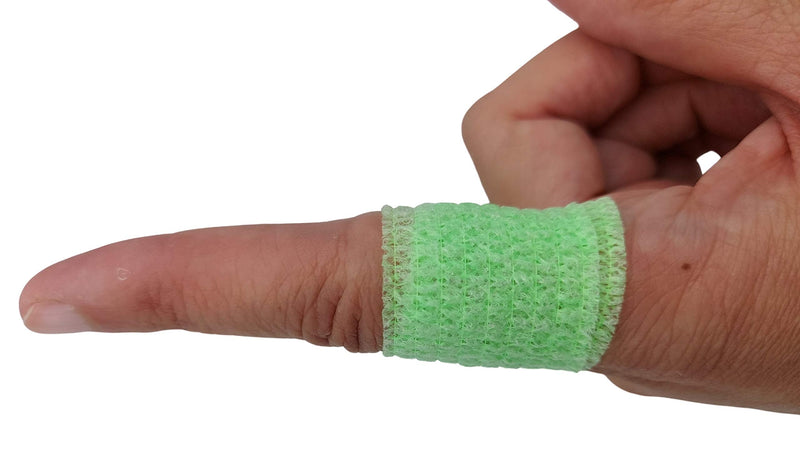 [Australia] - PintoMed - Green Cohesive Bandage Stretched 6 Rolls x 2.5cm x 4.5mts Self-adhesive Flexible Bandages, Professional Quality, First Aid Sports Wrap Bandages - Pack of 6 