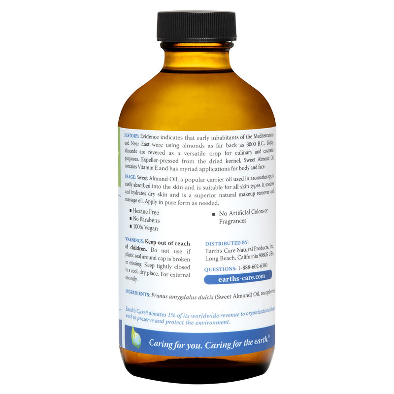 [Australia] - Earth’s Care Sweet Almond Oil - Expeller Pressed Almond Oil for Skin and Hair 8 FL. OZ. 