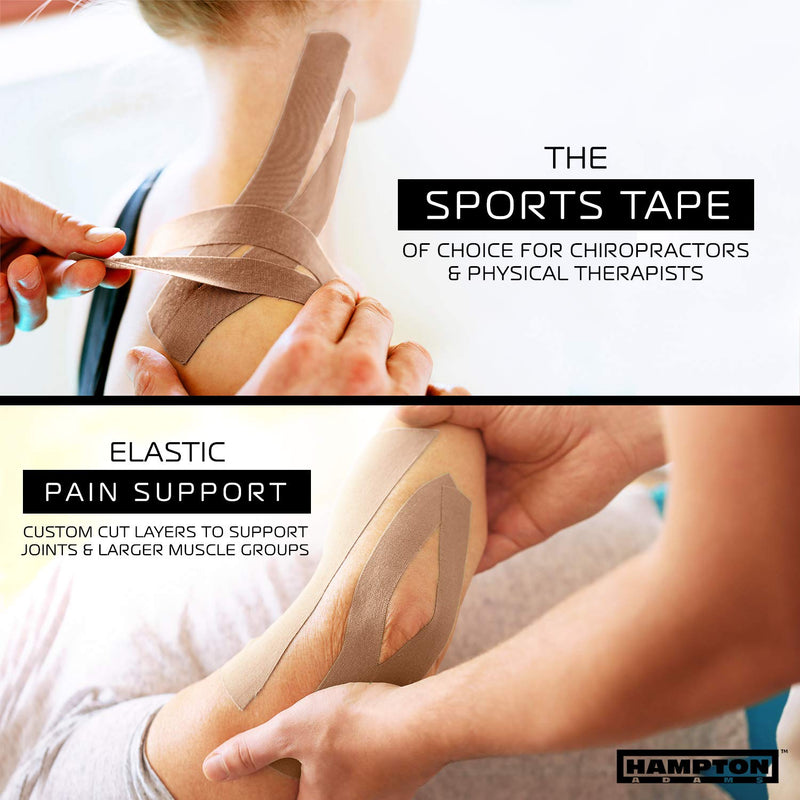 [Australia] - (135 Feet) Bulk Kinesiology Tape Waterproof Roll Sports Therapy Support for Knee, Muscle, Wrist, Shoulder, Back/Original Uncut Premium Therapeutic Elastic & Hypoallergenic Cotton - (Beige) 