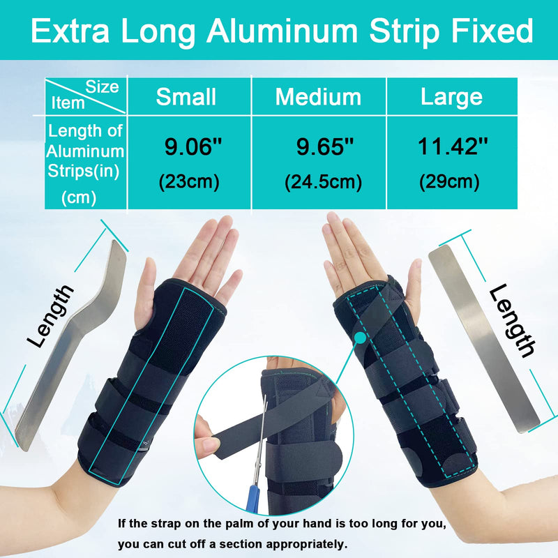 [Australia] - TANDCF bestlife Unisex Forearm and Wrist Support Splint Brace Double Fixation Wrist Brace For Carpal Tunnel,Adjustable Night Time Forearm Immobilizer Brace Splints,9.8 inch (25cm) length(RH/S) Right Hand Small/Medium 
