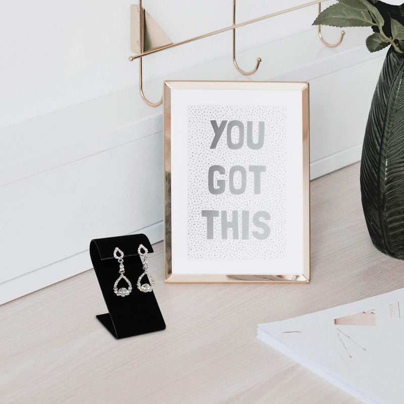 [Australia] - MOOCA 6 Black Velvet Earring Stand T Stand Showcase Displays Earring Jewelry Display Stands Black Earring Stand Display, 3 1/4"H, Black Velvet 