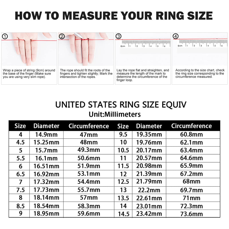 [Australia] - EAMTI 2CT 925 Sterling Silver Ring Princess Cut CZ Engagement Ring Marquise & Round Cubic Zirconia Wedding Band for Women Size 5-11 3 