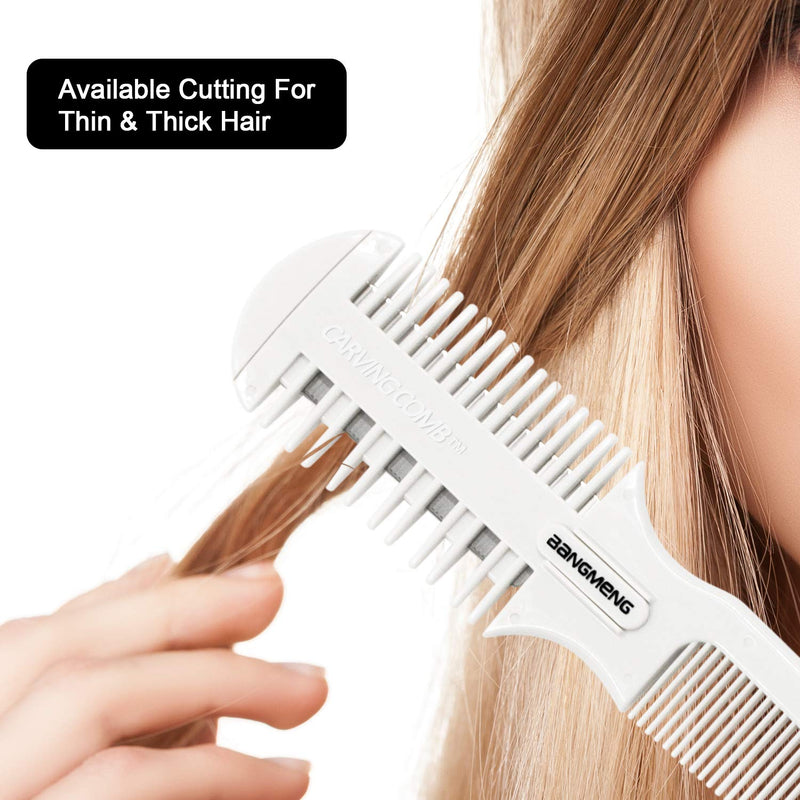 [Australia] - BANGMENG Hair Cutter Comb,Shaper Hair Razor With Comb,Split Ends Hair Trimmer Styler,Double Edge Razor Blades For Thin & Thick Hair Cutting and Styling, Extra 5 Blades Included. 