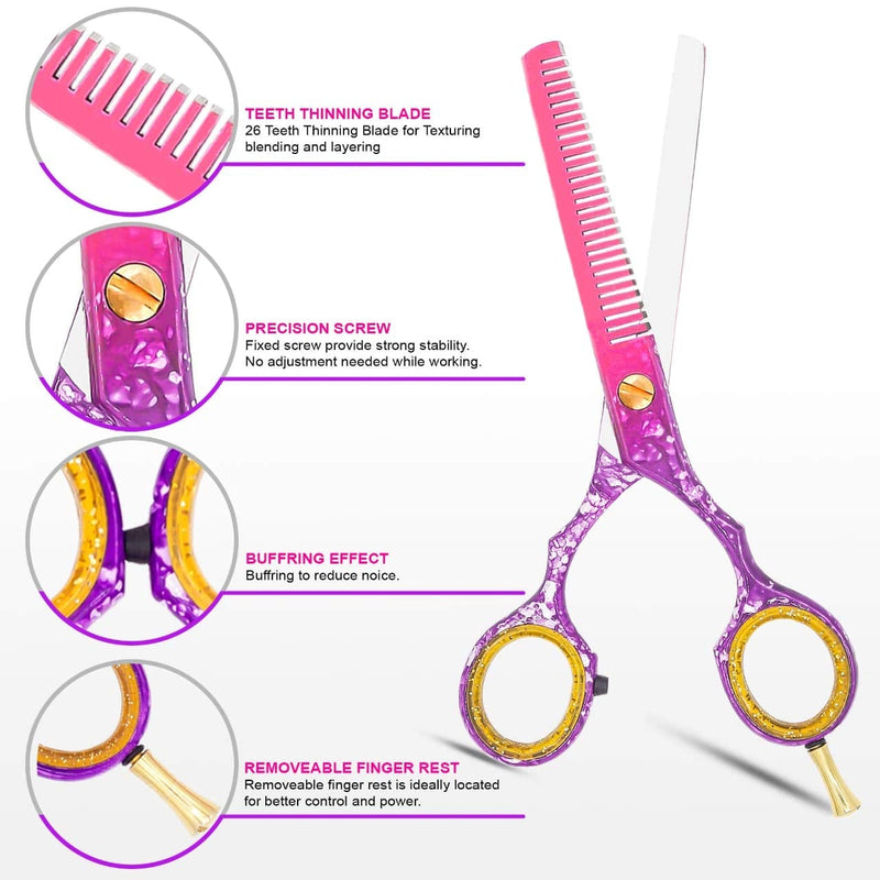 [Australia] - PROWL Hairdressing Scissors Set 5.5" Professional Hair Scissors & Thinning Scissors Kit, Hairdressing Scissors for Men Women Kids Pets Home Salon Barber 