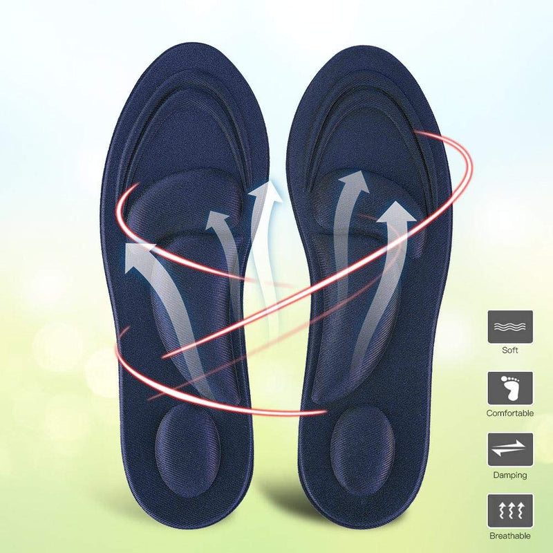 [Australia] - Alomejor Orthotic Insoles Full Length Comfortable Flat Feet Orthotic Inserts with Arch Support Best Shock Proof Shoes Pad Dark Blue Men 
