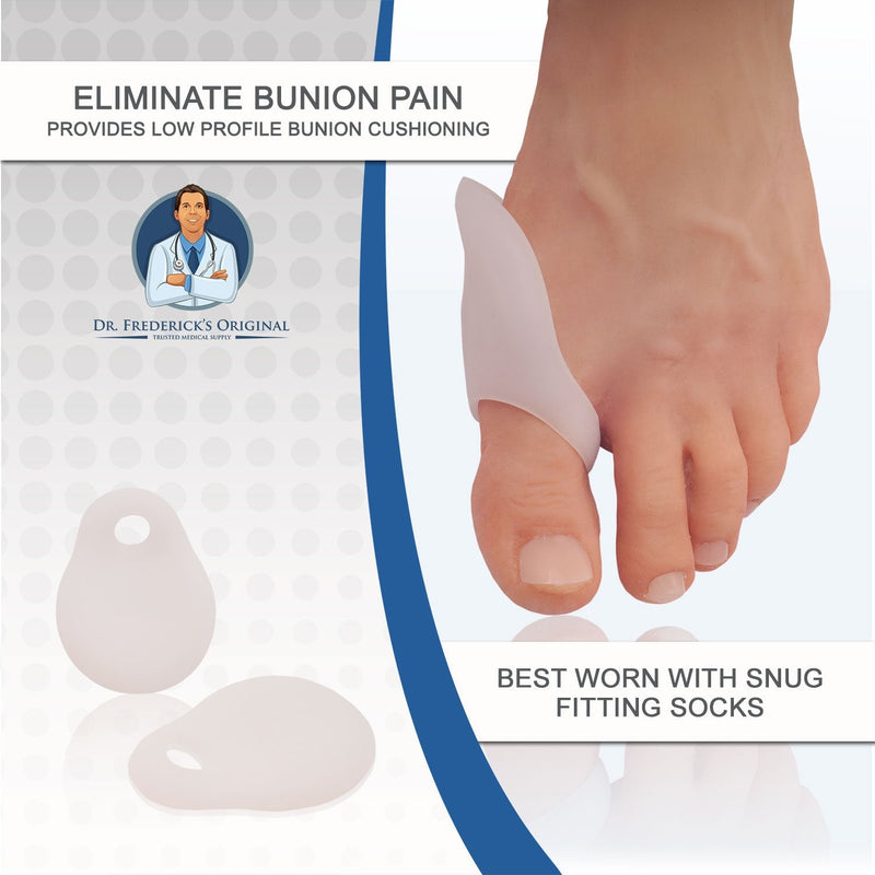 [Australia] - Dr. Frederick's Original Low-Profile Bunion Cushion Set - 2 Pieces - Gel Bunion Pad to Relieve Hallux Valgus Pain - Slim, Convenient, Reusable Bunion Shields - Perfect for Active Lifestyle 