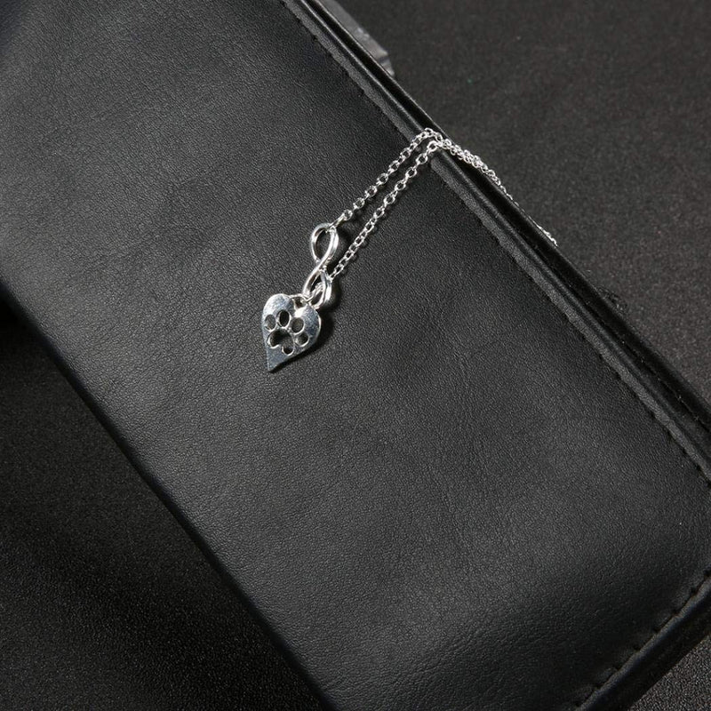 [Australia] - TseanYi Dog Claw Necklace Choker Silver Love Heart Pendant Necklace Chain Jewelry Dogs Cats Lovers Gifts for Women and Girls 