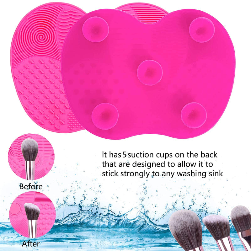 [Australia] - 2 Makeup Brush Cleaning Mats,Silicone Makeup Brush Cleaner With Suction Cup,Portable Washing Tool Scrubber Pad For Brushes,Makeup Brush Cleaning Pad, (Black & Purple) Black & Purple 