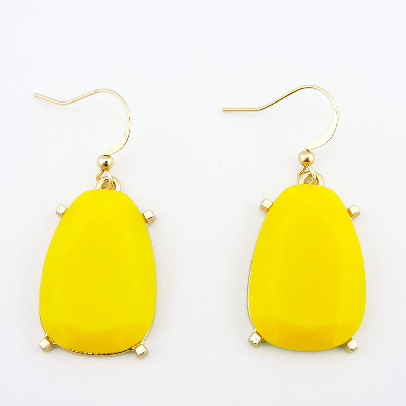 [Australia] - Firstmeet Statement Bubble Chunky Pendant Necklace with Earrings (XL-1123) yellow 