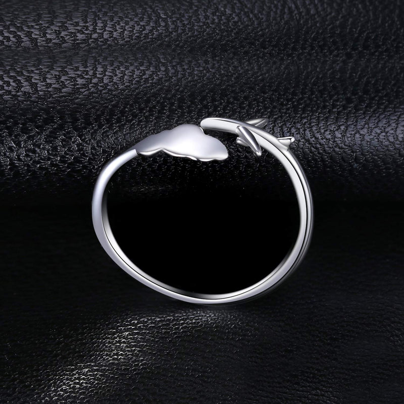 [Australia] - JewelryPalace 925 Sterling Silver World Travel Souvenir Airplane Earrings Open Bangle Bracelet Adjustable Ring 