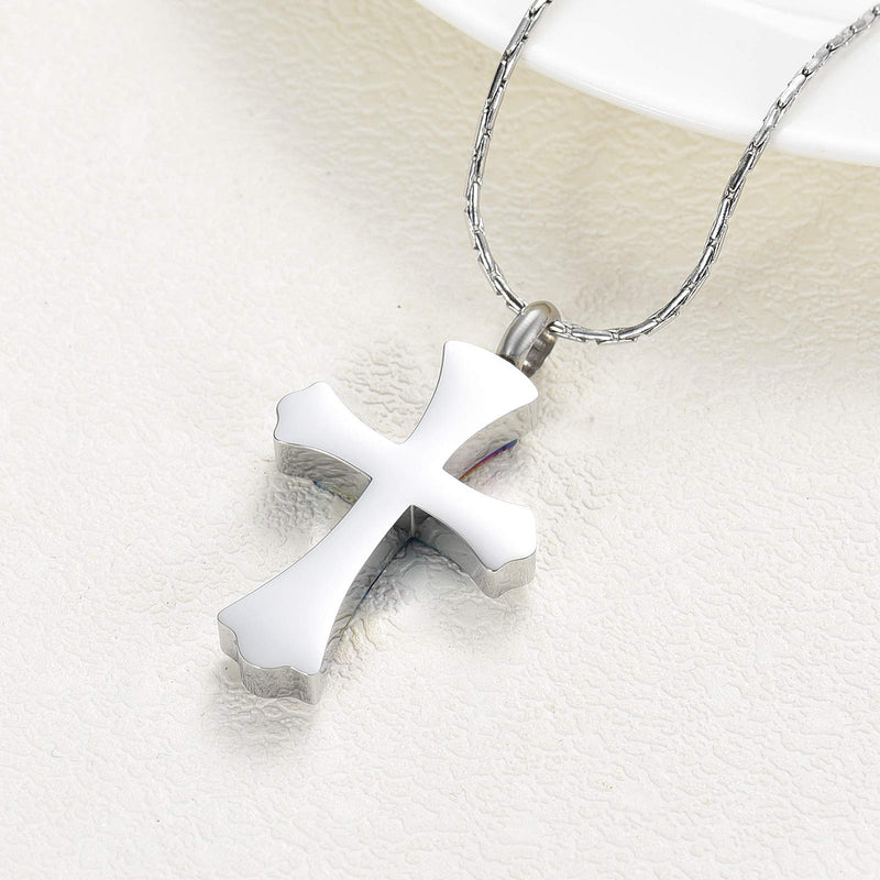 [Australia] - constantlife Cremation Jewelry Stainless Steel Cross Pendant Memorial Urn Necklace for Ashes Pray Keepsake Colorful 