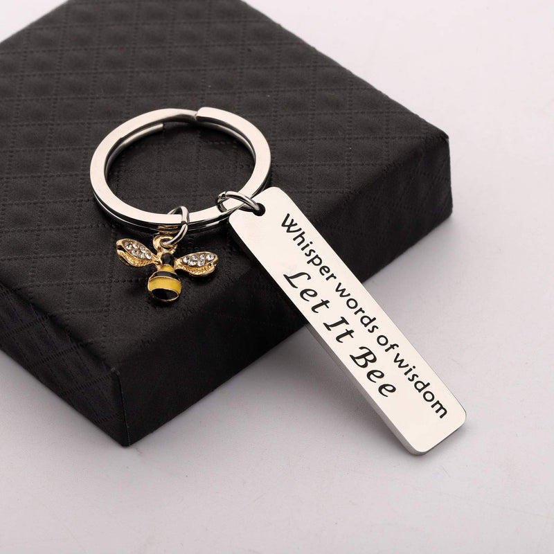 [Australia] - CHOORO Bee Gift Bee Jewelry Whisper Words of Wisdom Let It Bee Keychain Inspirational Gift for Woman Best Friend 