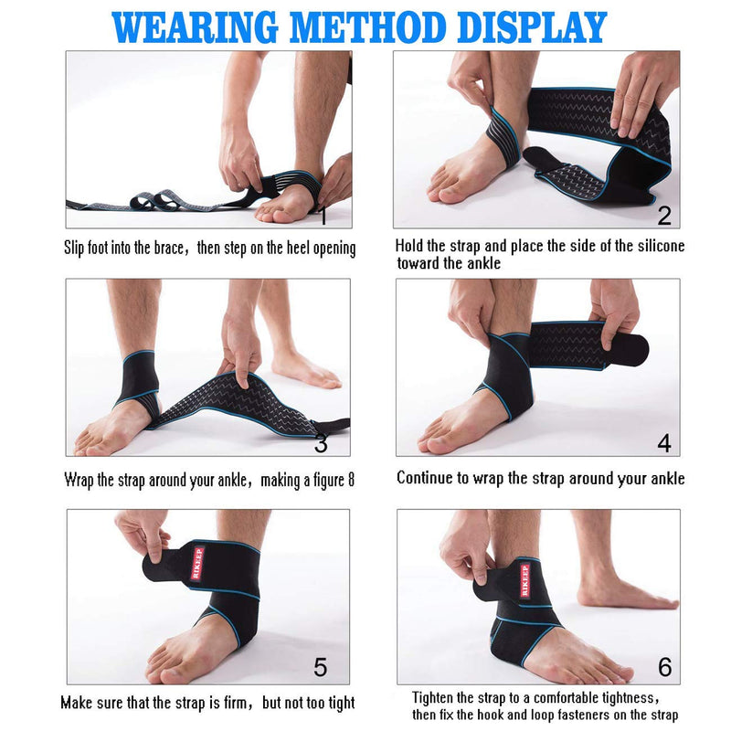 [Australia] - Ankle Support,Adjustable Ankle Brace Breathable Nylon Material Super Elastic and Comfortable,1 Size Fits all, Suitable for Sports (blue 1) blue 1 