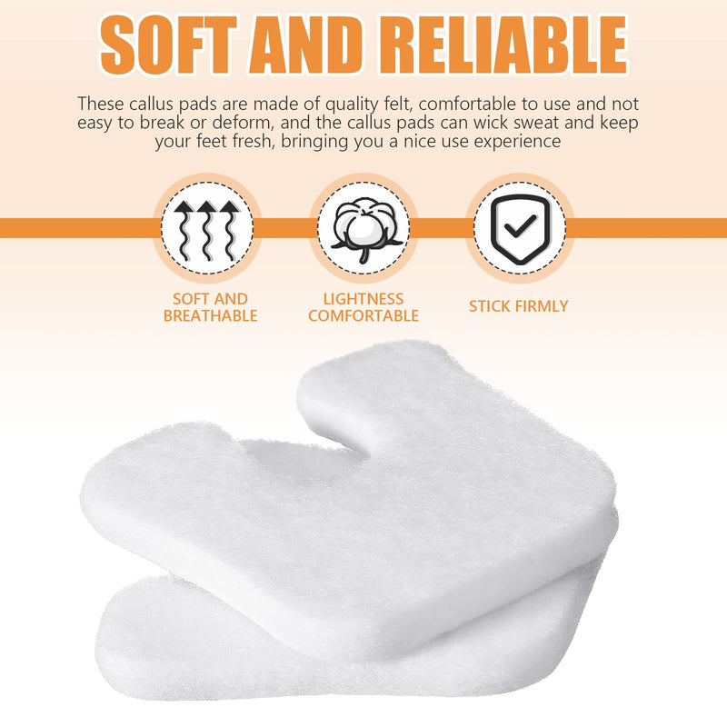 [Australia] - 80 Pieces U Shaped Felt Callus Pads Soft Callus Cushions Self Adhesive Foot Pads Callous Pads for Foot for Protect Calluses from Rubbing on Shoes Pain Relief Foot Care 