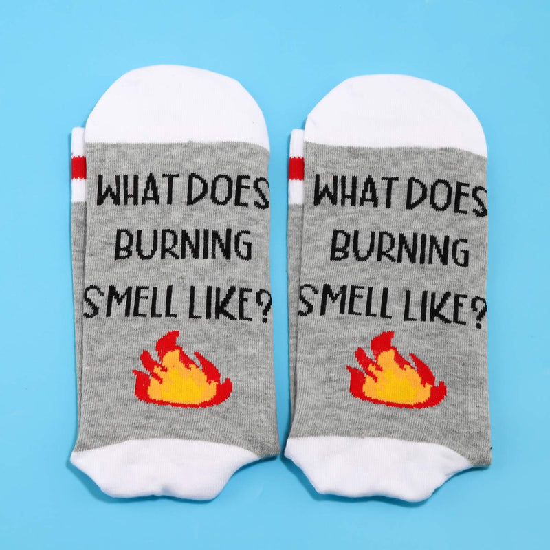 [Australia] - PYOUL 1 Pair What Does Burning Smell Like Socks Funny Socks Fan Gift Burning Smell Like 1 Pair 
