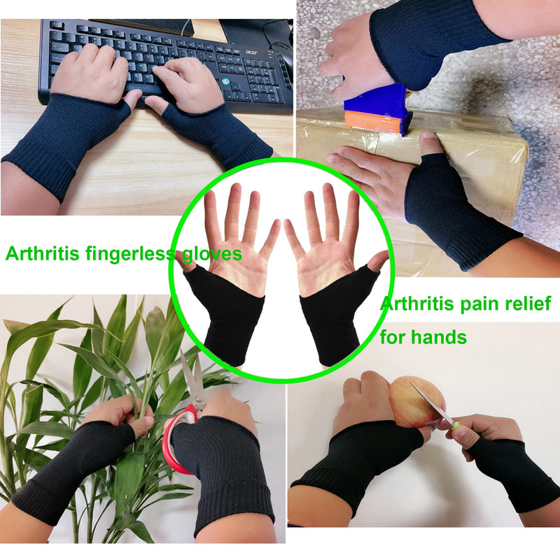 [Australia] - Arthritis Thumb Compression Gloves, Comfort Breathable Wrist Brace Fingerless Glove for Arthritis pain, Soft Thumb Support for Women and Men Hand(S) S 