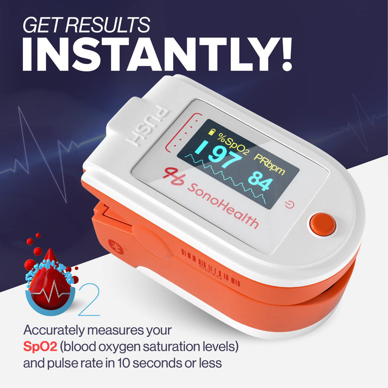 [Australia] - SonoHealth DocPro® 7000BT - Professional Grade Fingertip Oximeter - Blood Oxygen Saturation Monitor, Heart Rate Monitor - Data Recording, Tech-Friendly Pulse Oximeter - Bluetooth-Enabled - Lifetime Mobile App Access 