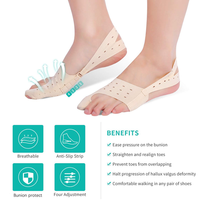 [Australia] - Adjustable Bunion Corrector Sleeves and Bunion Relief Big Toe Straightener Sock for Hallux Valgus Pain Relief Fits Men and Women, Easy Wear in Shoes for Day and Night Support (M) 