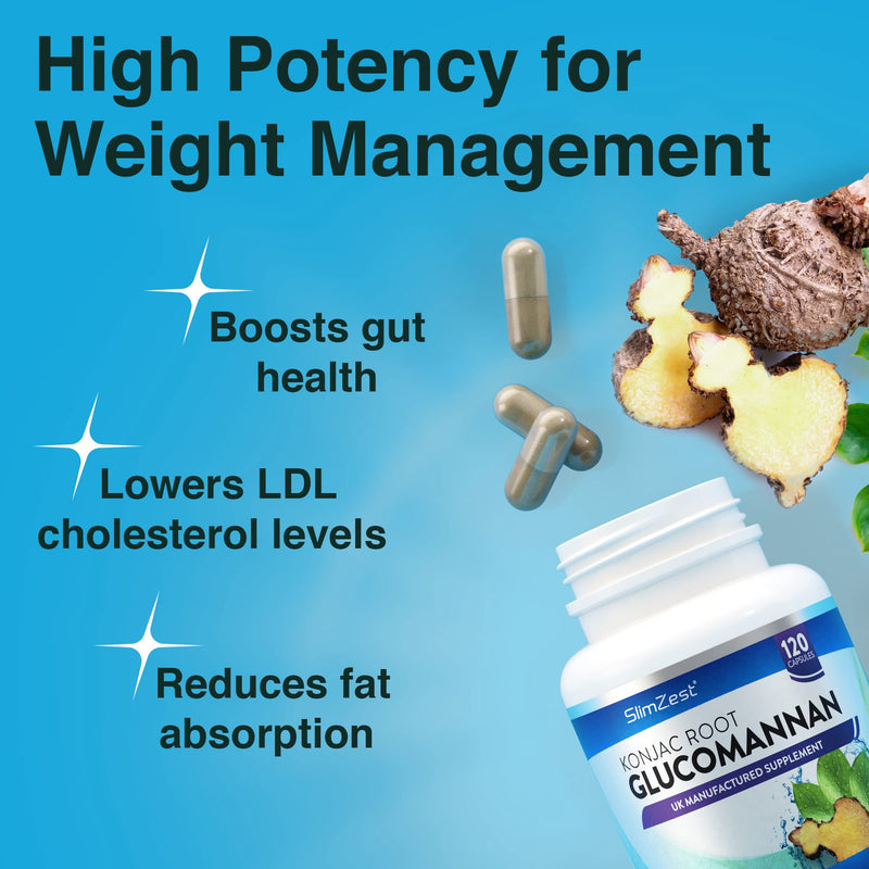 [Australia] - Glucomannan Konjac Root - 120 Vegetarian Capsules - 3000mg Daily Serving - UK Manufactured - Vegan Friendly - Glucomannan Root - Proven to Contribute to Weight Loss in an Energy Restricted Diet, Pills For Men & Women - Order Today From A Well Known Tru... 