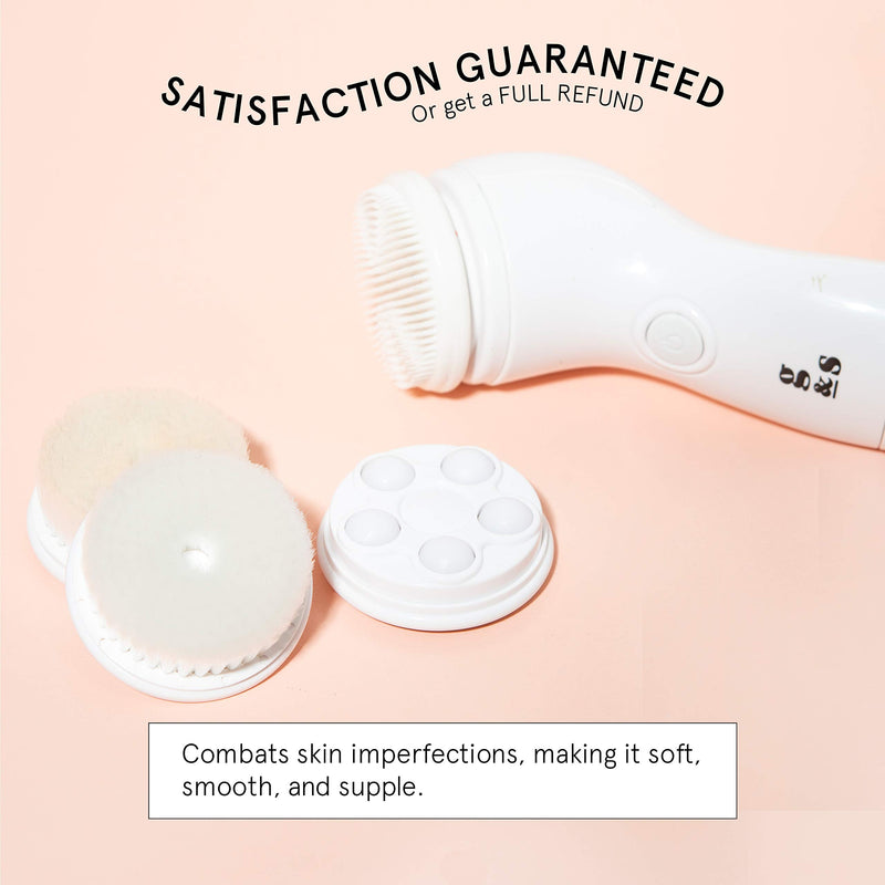 [Australia] - Grace & Stella Facial Cleansing Brush 3 in 1 Spin Brush Kit for Perfect Skin - Portable, Rechargeable, Water-Resistant Exfoliating Brush - Face Exfoliating, Removing Makeup, Stimulate Collagen (1 Pack) 
