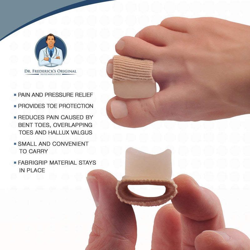 [Australia] - Dr. Frederick's Original 2 Piece Fabric Toe Separators - Bunion Relief Toe Spacer Set - 1 Pair Fabrigrip Toe Protectors - For Men & Women 