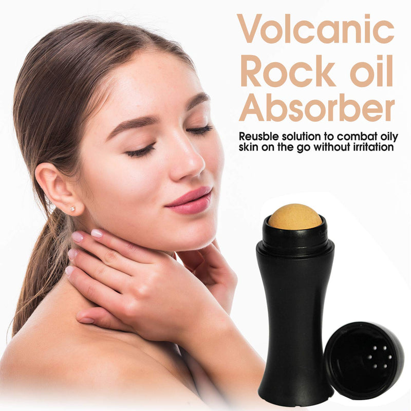 [Australia] - OIL ABSORBING FACIAL ROLLER, ON THE GO, STOP SWEAT SKINCARE TOOL VOLCANIC ROCK, SKINCARE FOR BLOCKED PORES 