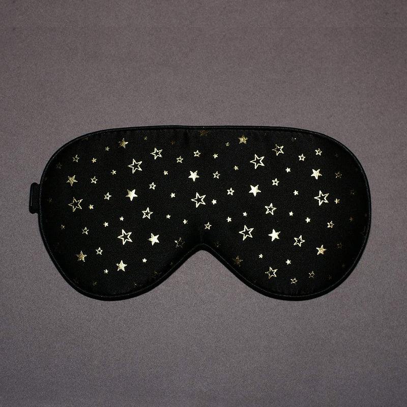 [Australia] - 100% Silk Sleep mask with Adjustable Strap,Comfortable and Super Soft Eye mask Ultimate Sleeping aid,blindford Golden Stars Goldenstar 